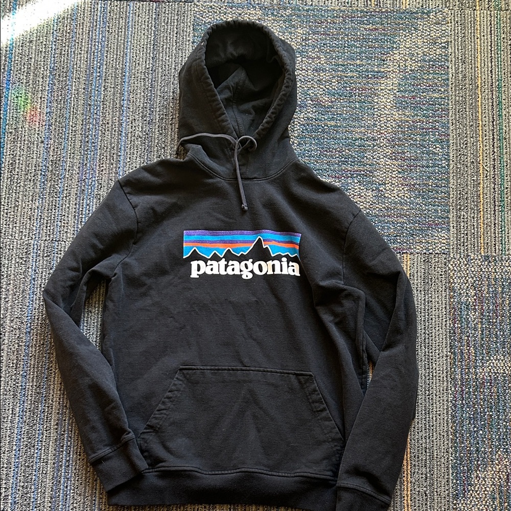 Patagonia Black Hoodie with Logo